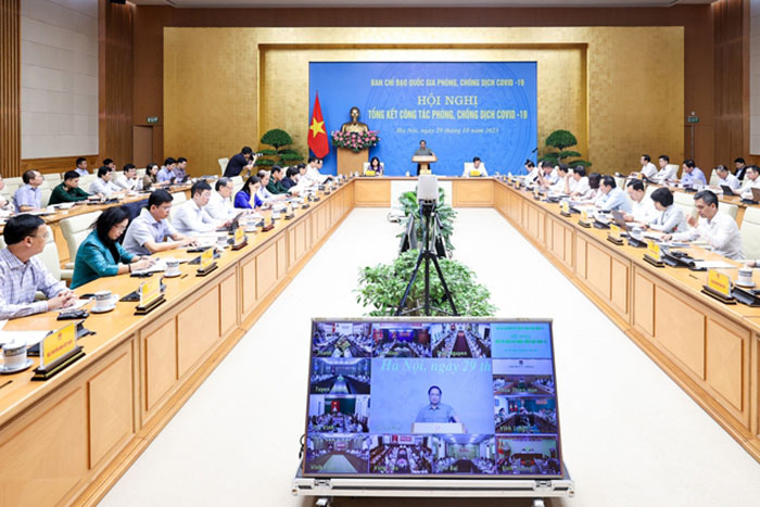 Toàn cảnh hội nghị tổng kết công tác phòng chống dịch COVID-19. Ảnh: VGP