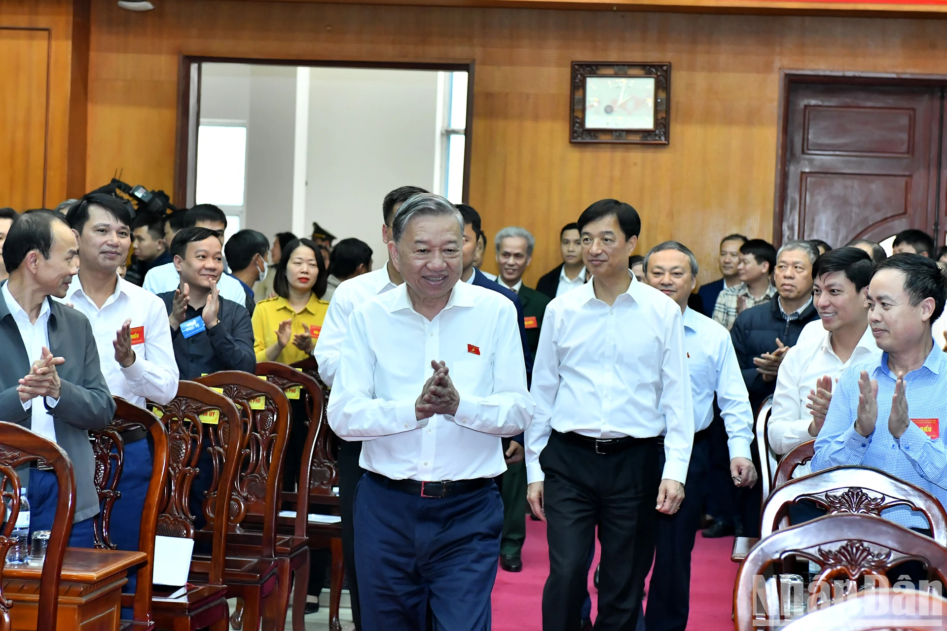 [Photo] General Secretary To Lam meets voters in Hung Yen province photo 1