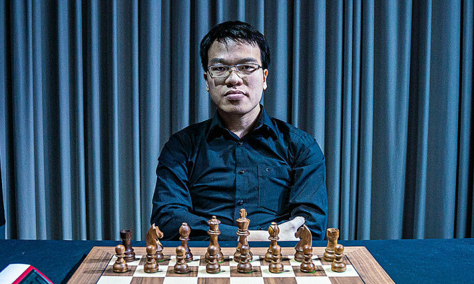 Le Quang Liem beim Grand Chess Tour Superturnier in St. Louis, Missouri, USA im August 2021. Foto: GCT