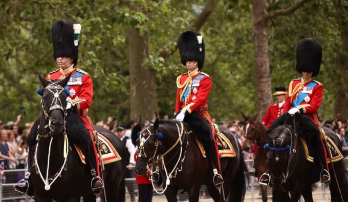 König Charles ritt am 17. Juni an der Spitze der Parade in London. Foto: AFP