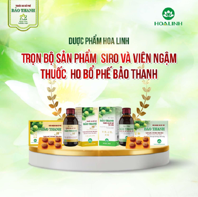 Trọn bộ sản phẩm  siro và viên ngậm Thuốc ho bổ phế Bảo Thanh.