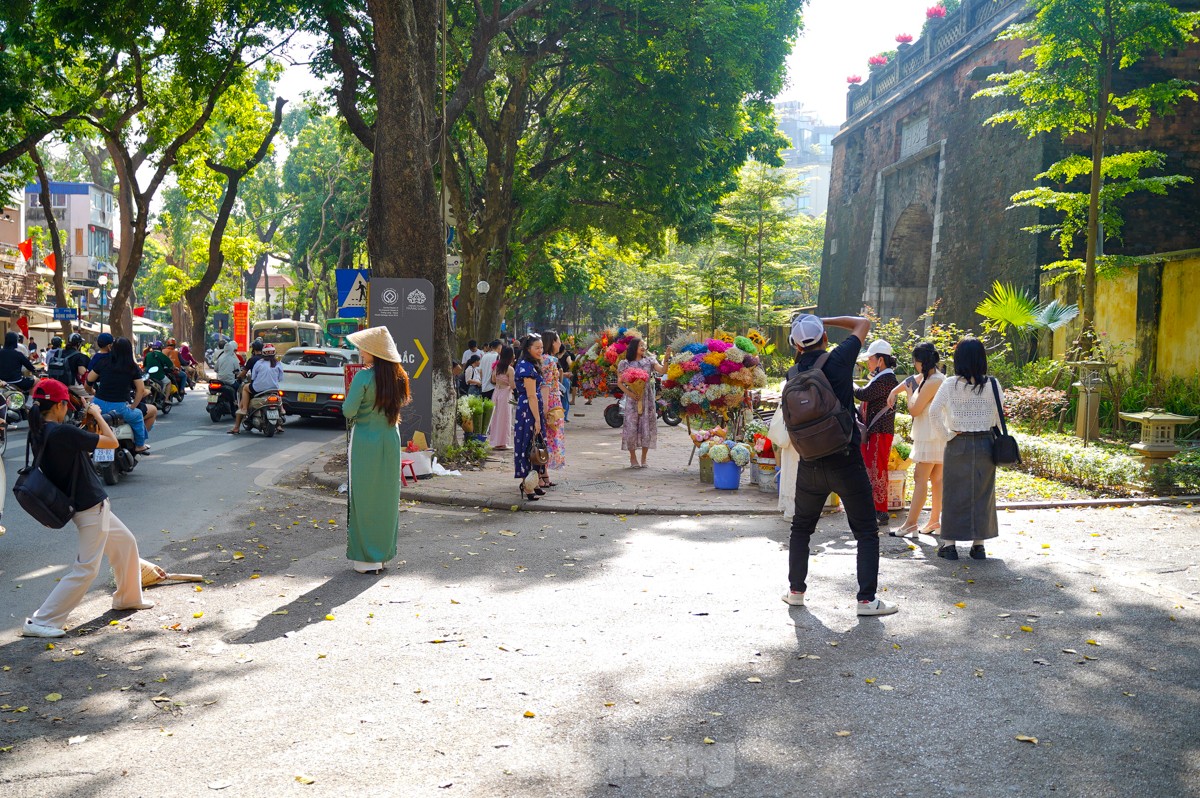 El otoño llama a la puerta, las musas se apresuran a registrarse en las calles de Hanoi foto 1