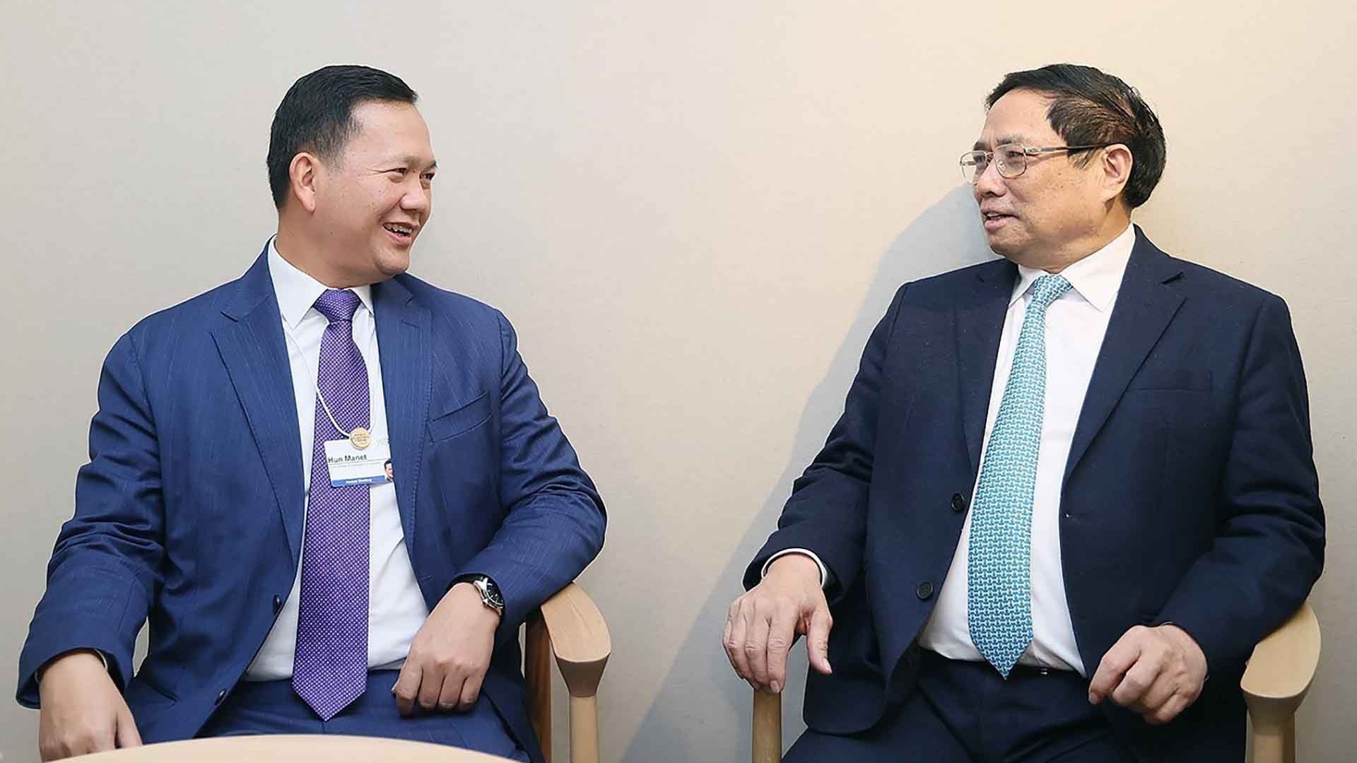 Prime Minister Pham Minh Chinh meets many leaders of countries and international organizations on the sidelines of WEF Davos 2024