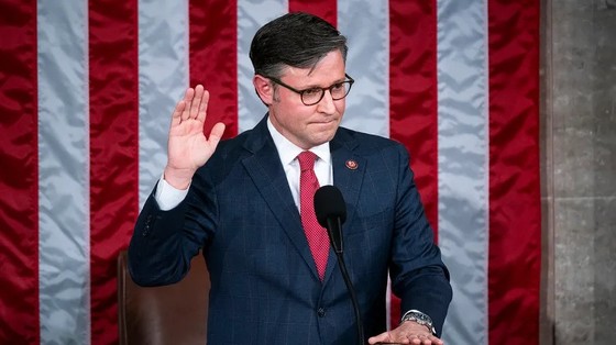 Le nouveau président de la Chambre des représentants des États-Unis, Mike Johnson. Photo : AP