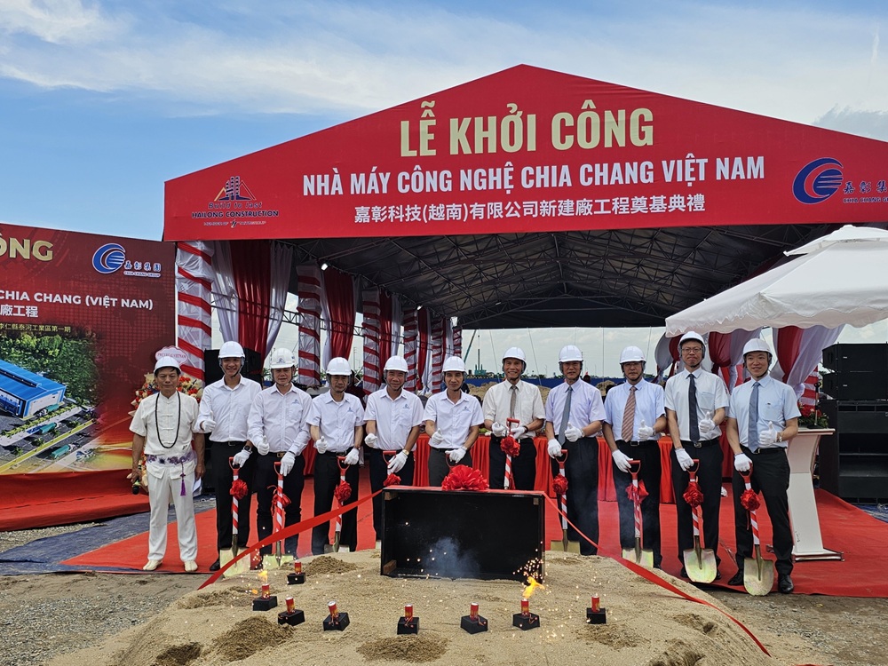 Groundbreaking ceremony for the construction of Chia Chang Vietnam technology factory - phase 1. Photo: Thanh Son