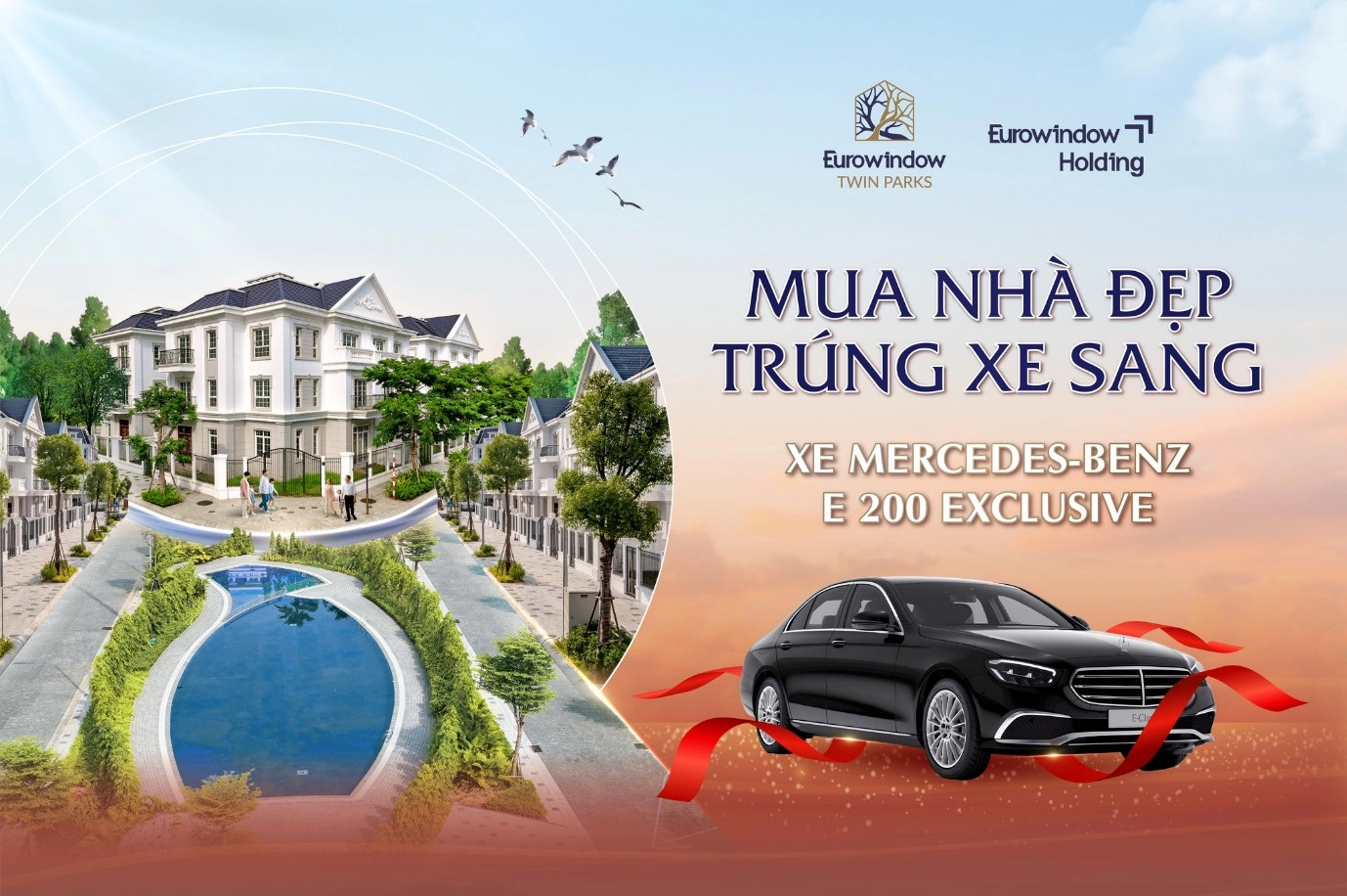 Купите суперпродукт Eurowindow Twin Parks villa - получите Mercedes E200 Exclusive luxury car