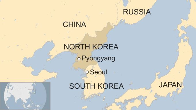 Lage der koreanischen Halbinsel und Russlands. Grafik: BBC