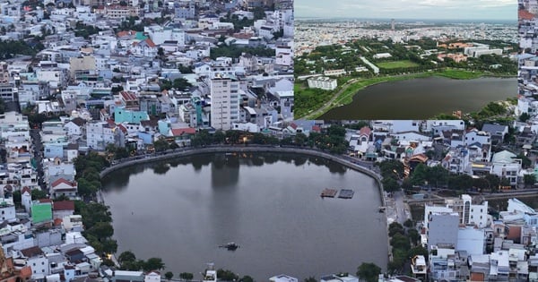 El estado contrastante de dos lagos de control de inundaciones en el centro de Can Tho