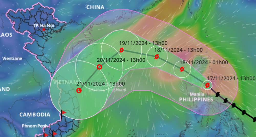 Siêu bão Man-yi có thể vào Biển Đông ngày 18/11, giảm liền 4 cấp