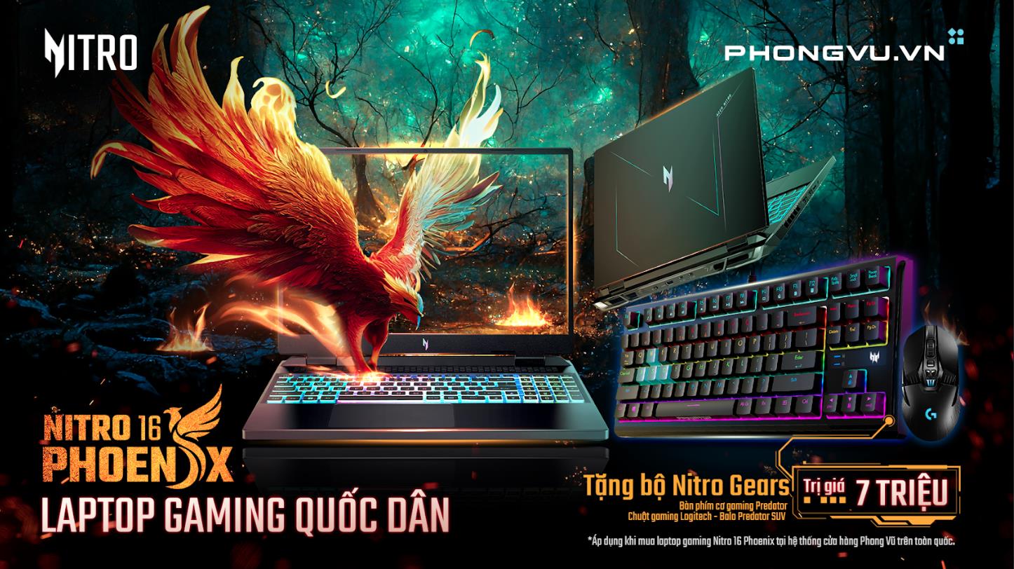 Sắm laptop gaming 2023 Nitro 16 Phoenix RTX 4050 nhận Nitro gears trị giá 7 triệu đồng - Ảnh 1.