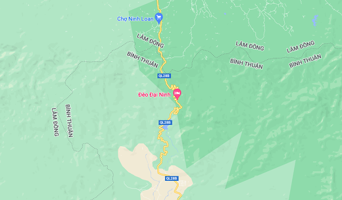 ទីតាំងនៃ Dai Ninh Pass។ រូបថត៖ Google ផែនទី