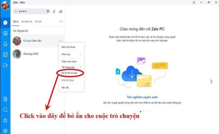 Cách ẩn cuộc trò chuyện Zalo trong một nốt nhạc - 4