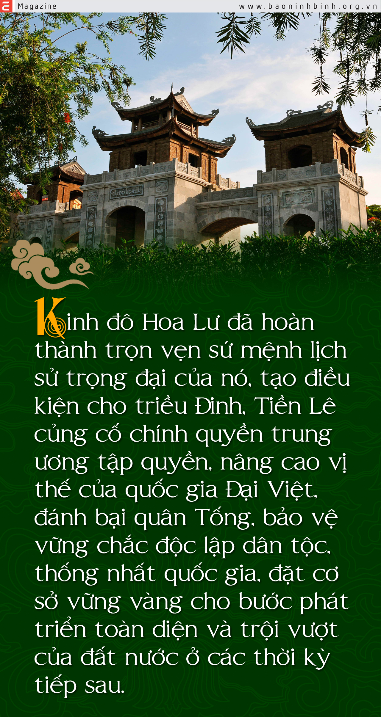 Emagazine The historical and cultural space of Hoa Lu Capital is a characteristic value that defines the urban brand of Ninh Binh