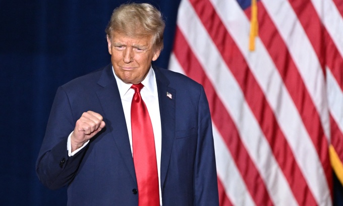 L'ancien président américain Donald Trump à Des Moines, Iowa, le 15 janvier. Photo : AFP