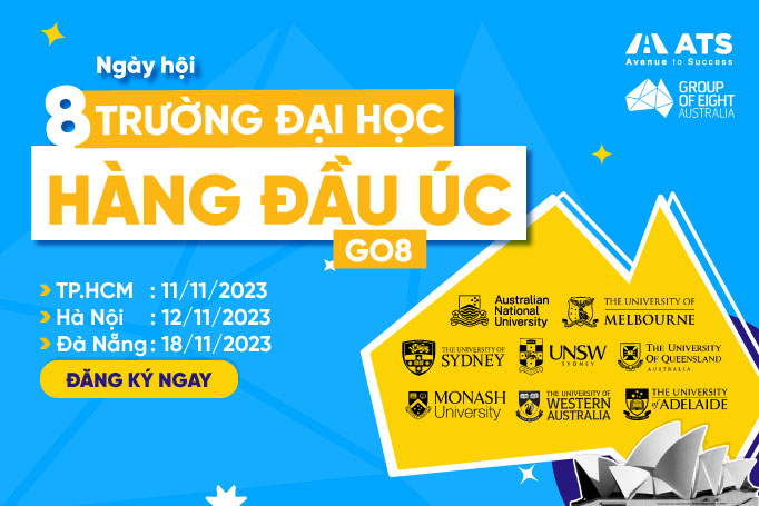 Lên lộ trình du học trực tiếp cùng đại diện 8 trường Đại học hàng đầu Úc tại sự kiện.