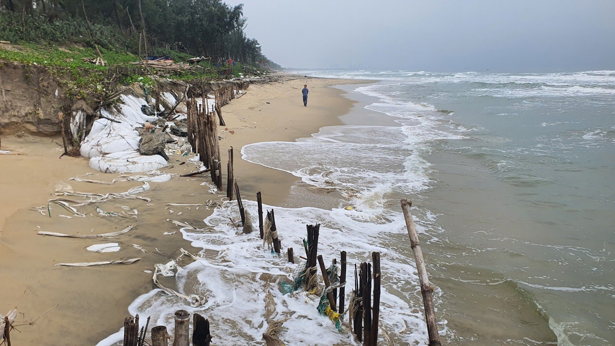 Nahaufnahme des Erdrutschs am Strand von Hoi An, der zur Ausrufung des Ausnahmezustands führte. Foto 8