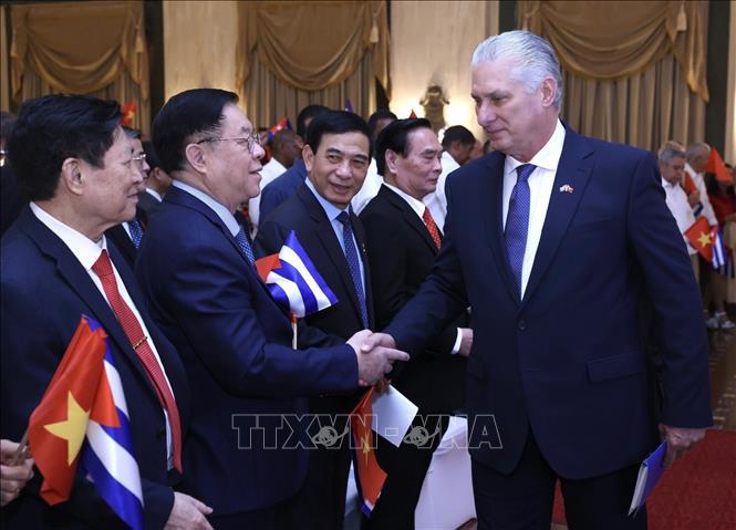 Der Erste Sekretär der Kommunistischen Partei Kubas, Präsident Kubas, Miguel Díaz Canel Bermúdez, nahm an dem Treffen teil. Foto: VNA