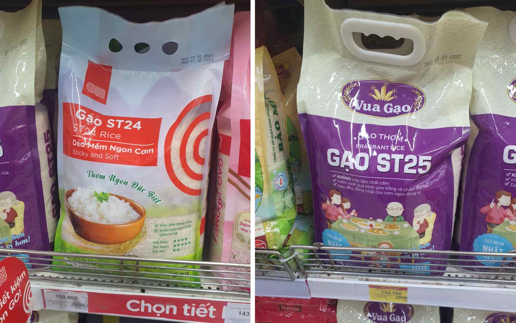 Rice prices at supermarkets remain stable. Photo: Khuong Duy