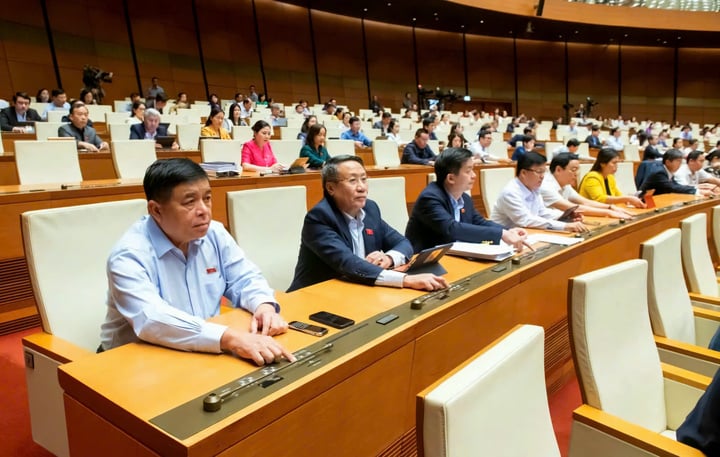 Délégués de l'Assemblée nationale participant au vote.