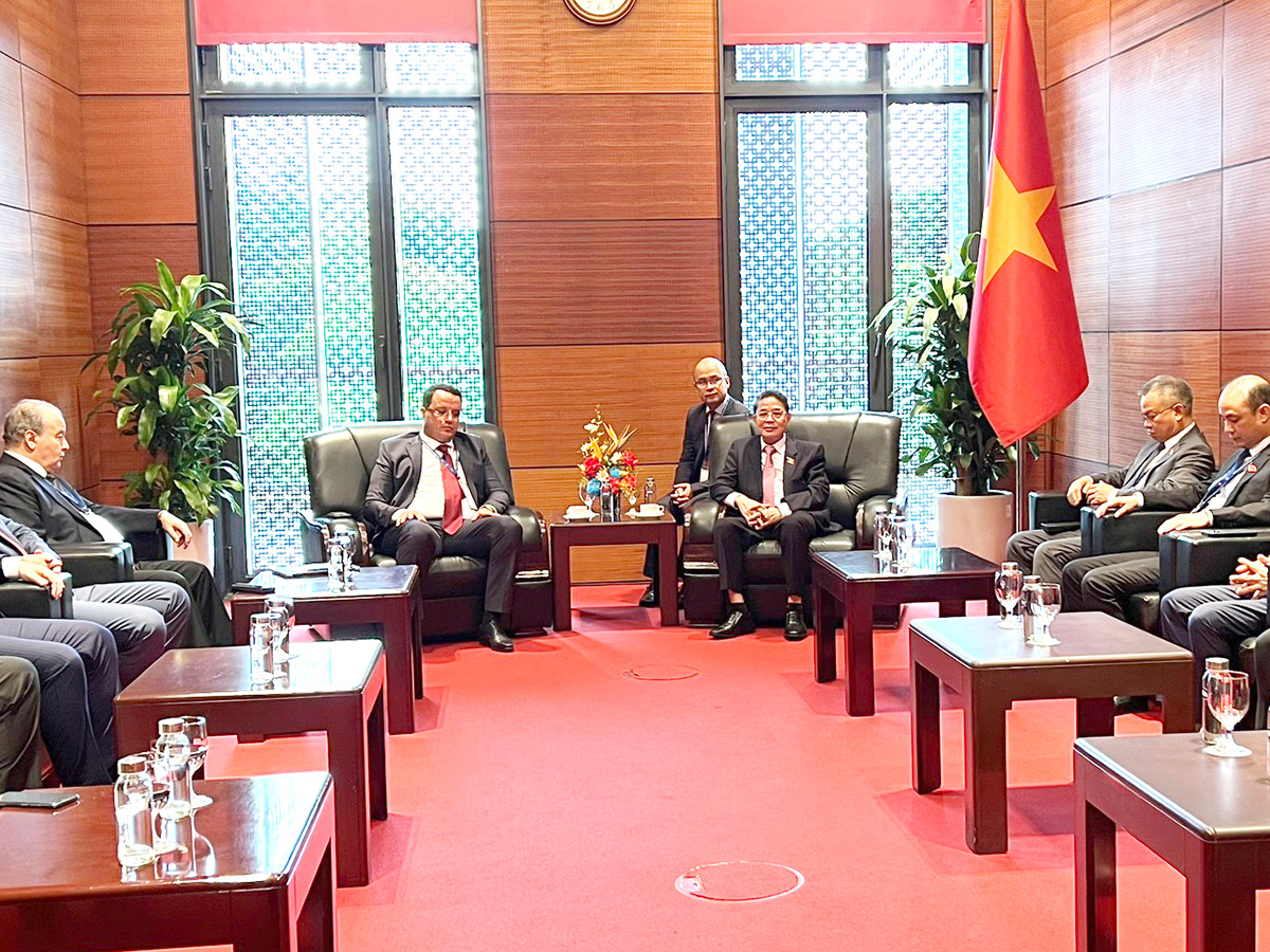 Le vice-président de l'Assemblée nationale Nguyen Duc Hai a reçu le vice-président de l'Assemblée nationale algérienne -0