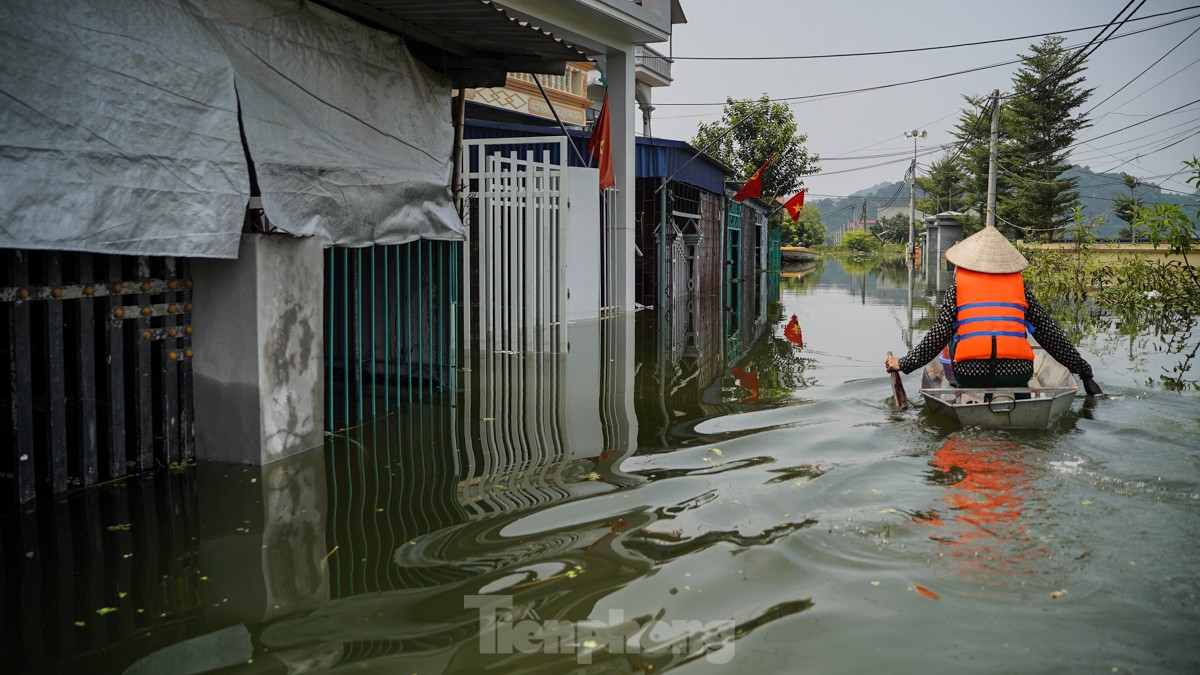 Une « inondation forestière » submerge des centaines de maisons dans la banlieue de Hanoi, photo 18