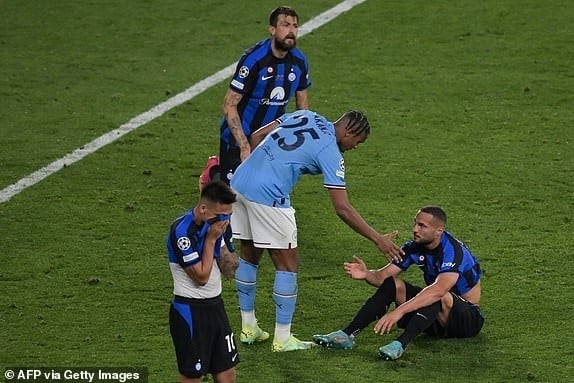 El Inter estaba triste después de perder ante el Manchester City en la final.
