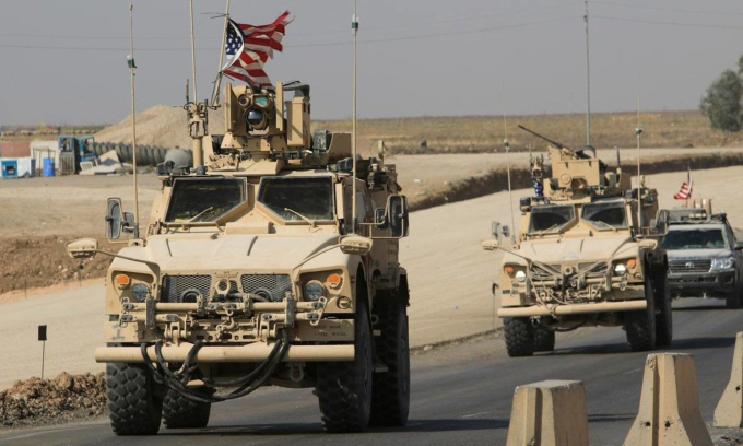 US motorized vehicles at the Iraq-Syria border in October 2019. Photo: Reuters