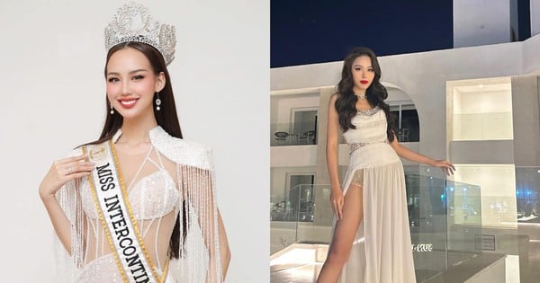 La finaliste Ngoc Hang a reçu l'écharpe des mains de Miss Bao Ngoc.