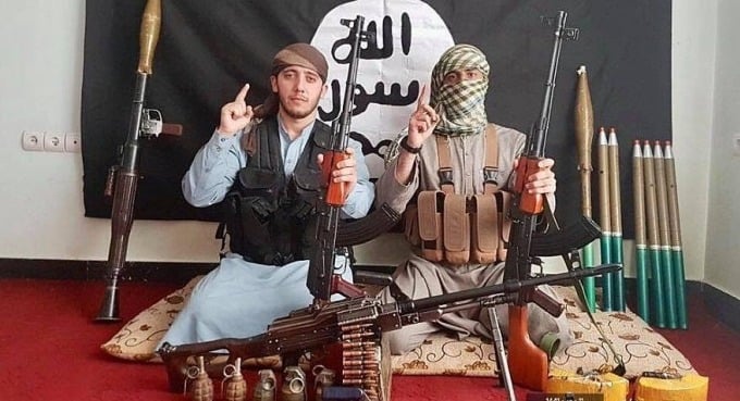 Các thành viên ISIS-K trong một video do nhóm đăng tải hồi năm 2020. Ảnh chụp màn hình