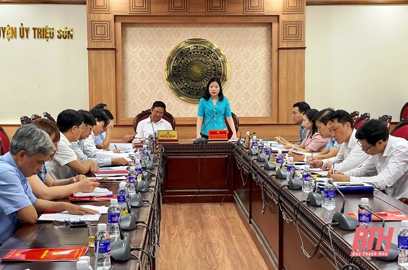 Approving the draft Report on the inspection of the leadership and direction of the implementation of Resolution No. 25-NQ/TW of the Party Central Committee (11th tenure) for the Standing Committee of Trieu Son District Party Committee