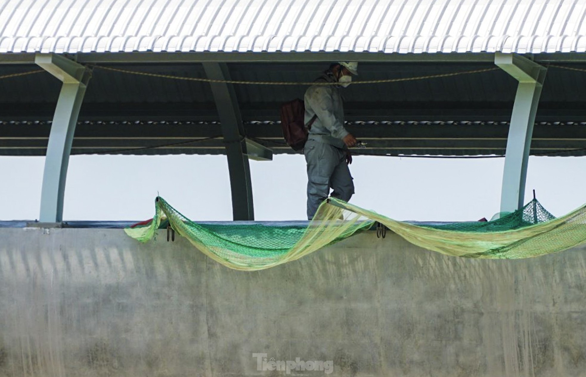 Baufortschritt der Fußgängerbrücke der U-Bahnlinie 1 in Ho-Chi-Minh-Stadt Foto 8