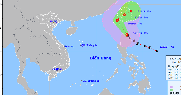 KHẨN: Ngày mai, 15/11, biển Đông lại đón bão USAGI