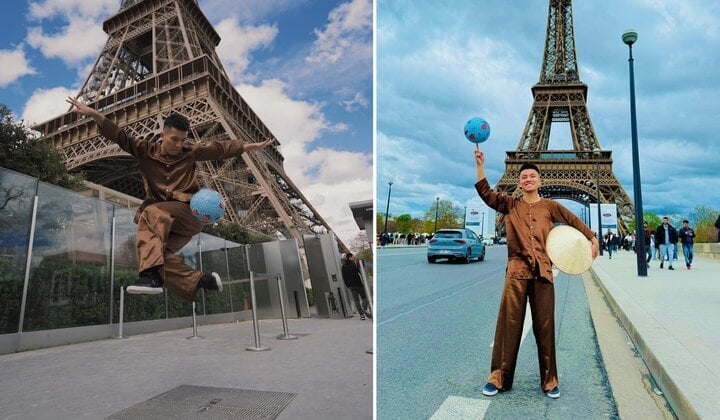 Do Kim Phuc wearing Ao Ba Ba performing in Paris (France).