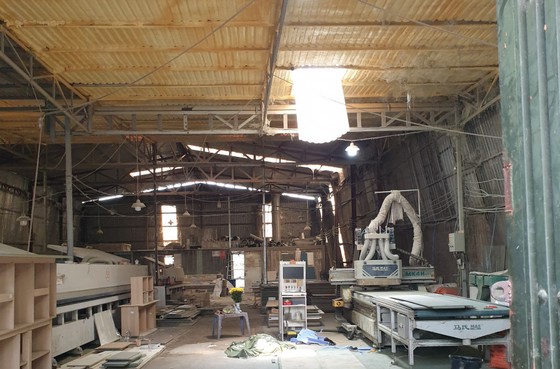 Inside the wood workshop where the incident occurred