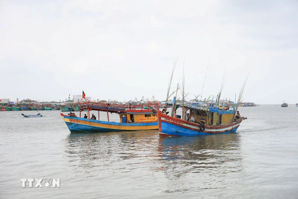 ទូកនេសាទត្រឡប់មកពីសមុទ្រ។ (រូបថត៖ Hong Dat/VNA)