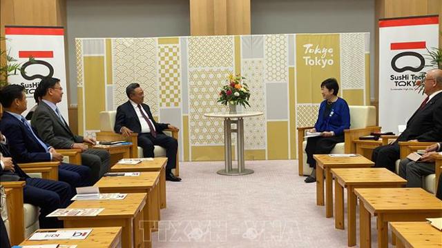 Hanoi high-ranking delegation visits and works in Japan