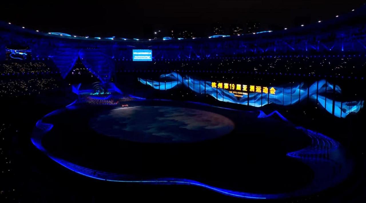 ASIAD opening ceremony stage. Photo: Cut from clip