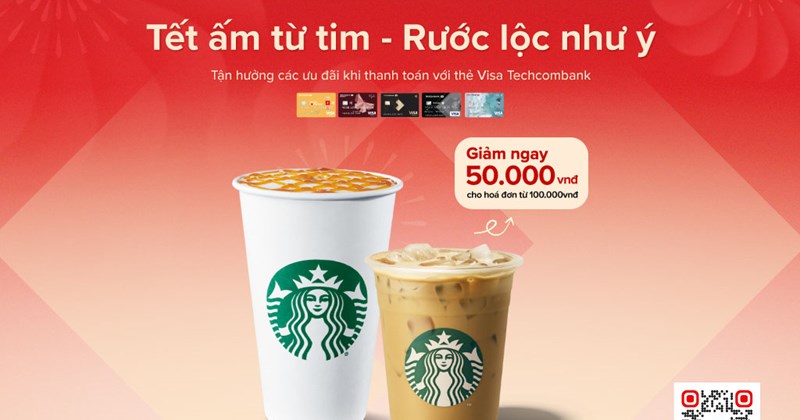 Techcombank وStarbucks Vietnam يقدمان "عيد رأس السنة الميلادية الدافئ من القلب"