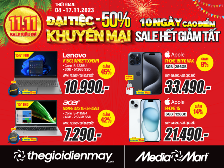 MediaMart super sale 11/11, 10 days of sale, everything is up to 50% off - 5