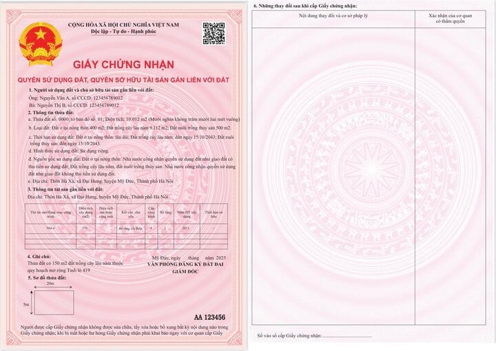 Sample of land use rights certificate. (Photo: VGP)