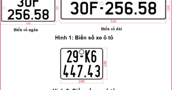 The shape of car and motorbike license plates will be applied from January 1, 2025.