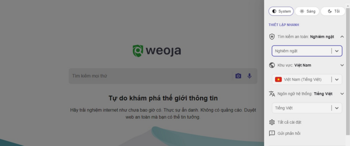 อัลกอริทึม WeoAlgorithm มอบผลลัพธ์การค้นหาคุณภาพตามข้อมูลที่มีอยู่ในฐานข้อมูลโดยไม่ติดตามผู้ใช้รายบุคคล