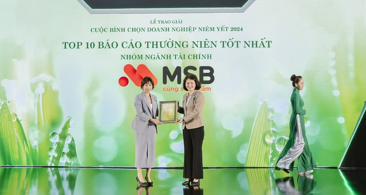 MSB vào top 10 DN niêm yết ngành tài chính có báo cáo thường niên tốt nhất