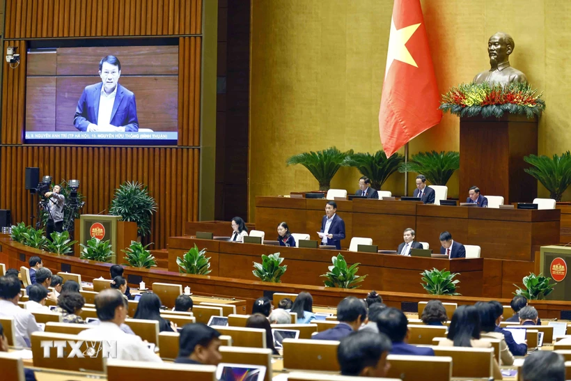 Minister of Public Security Luong Tam Quang explains and clarifies a number of issues raised by National Assembly deputies. (Photo: Doan Tan - VNA)