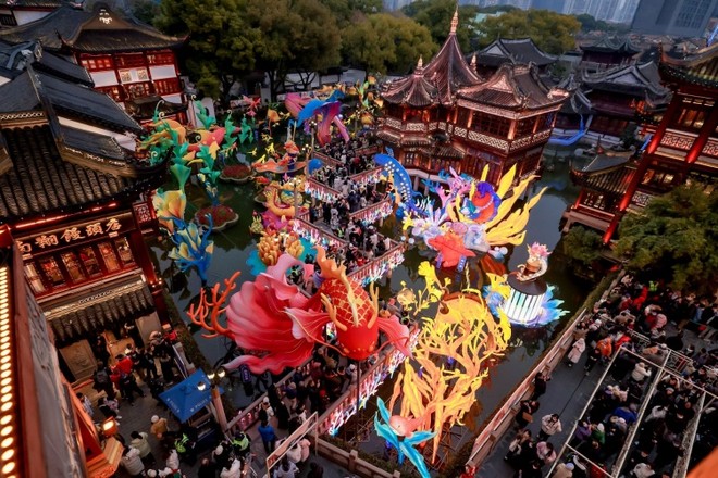 Lễ hội đèn lồng Yuyuan Garden với những tác phẩm hoành tráng được du khách chờ đón hàng năm (Ảnh: Shanghai Yuyuan Huadeng Culture and creativity)