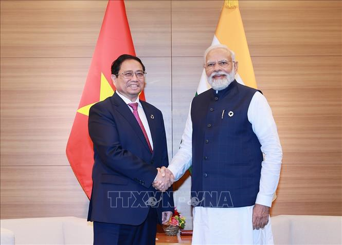 El primer ministro Pham Minh Chinh se reúne con el primer ministro indio Narendra Modi