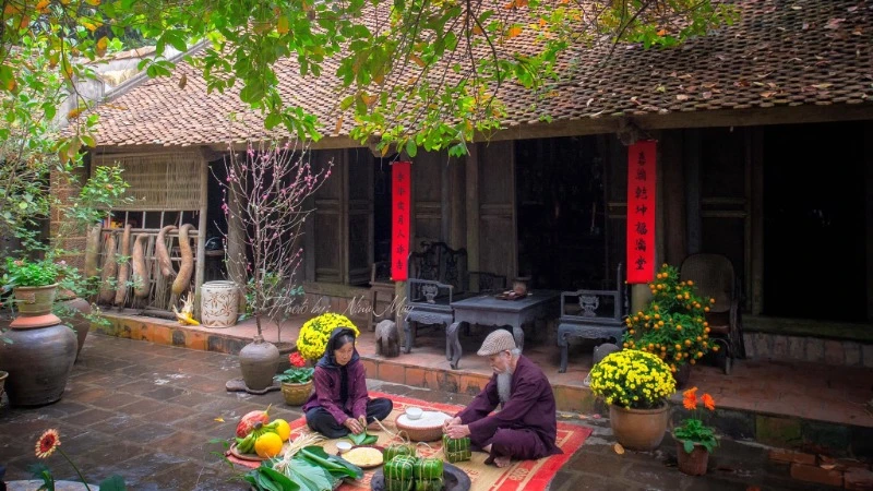 Experimente la atmósfera tradicional del Tet en el antiguo pueblo de Duong Lam