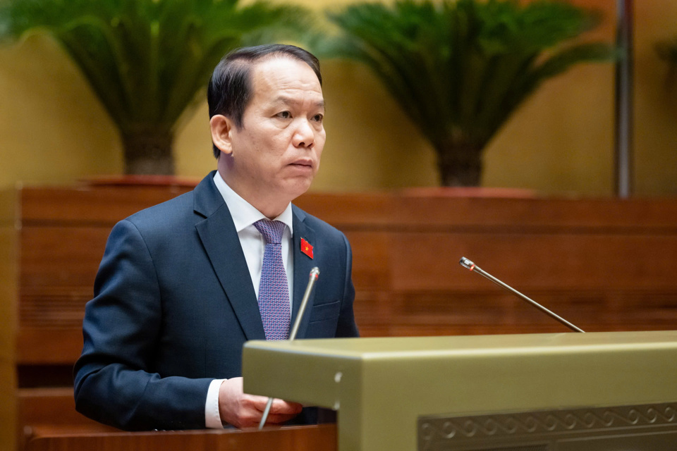 Le président de la Commission des lois de l'Assemblée nationale, Hoang Thanh Tung, a présenté le rapport d'inspection. Photo: Quochoi.vn  