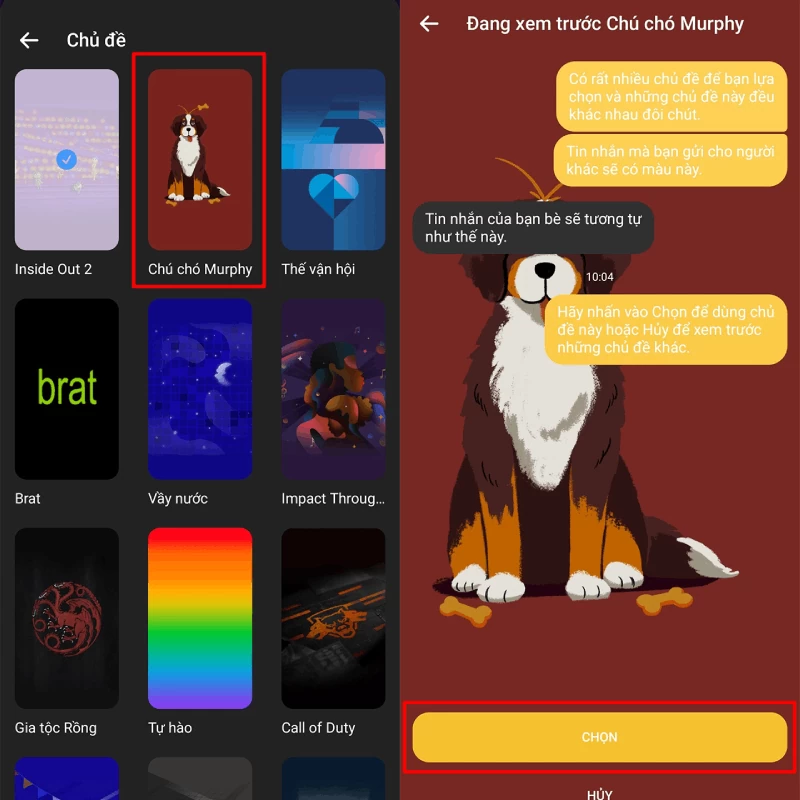 Cập nhật Messenger với chủ đề chó Murphy cực đáng yêu