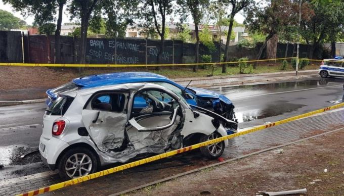 Escena del accidente en Roma, Italia, el 14 de junio. Foto: Italy24